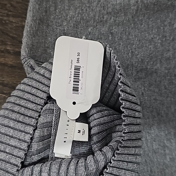 💥ALL ROW gray tie sweater new NWT sz M - Picture 5 of 5
